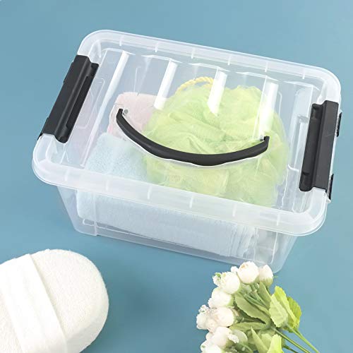 CadineUS Clear Storage Boxes, Latching Storage Bins with Lids Set of 6