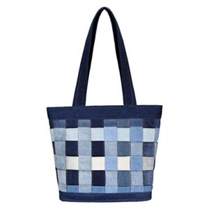 s-jacol denim handbags stripe-tape casual shoulder bag (sj0054)