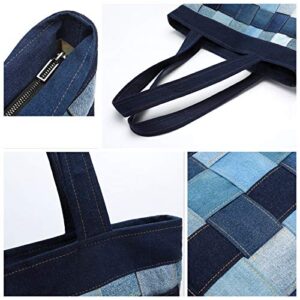S-JACOL Denim Handbags Stripe-tape Casual Shoulder Bag (SJ0054)