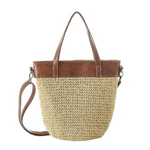 h.s.g.k soft straw bag hand-woven handle tote, student handbag