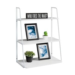 welland 3-tier display wall shelf storage rack wall rack holder rack (3-tier, white)