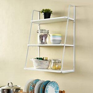 WELLAND 3-Tier Display Wall Shelf Storage Rack Wall Rack Holder Rack (3-Tier, White)