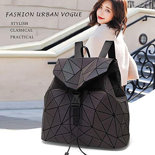 Geometric Backpack Luminous Big Women Tote Bag Handbags/Crossbody Bag Holographic Reflective Bag Purse Fashion Backpacks