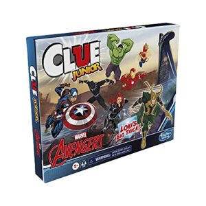 Hasbro Gaming Clue Junior: Marvel Avengers Edition Board Game for Kids Ages 5+, Loki's Big Trick, Classic Mystery Game for 2-6 Players (Amazon Exclusive)