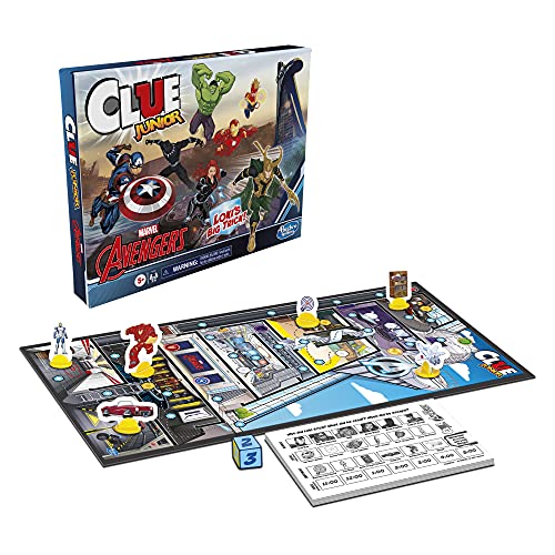 Hasbro Gaming Clue Junior: Marvel Avengers Edition Board Game for Kids Ages 5+, Loki's Big Trick, Classic Mystery Game for 2-6 Players (Amazon Exclusive)