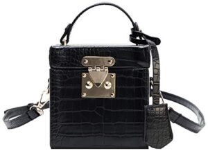 qzunique women’s square box handbag pu cube crossbody shoulder bag wedding clutch bag purse
