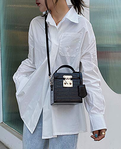 QZUnique Women's Square Box Handbag PU Cube Crossbody Shoulder Bag Wedding Clutch Bag Purse