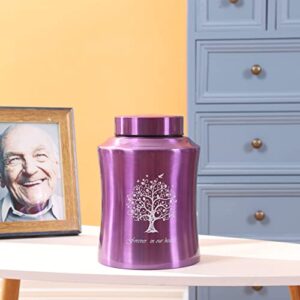 Tree of Life Urns for Human Ashes - Cremation Urns Adult for Funeral, Burial or Home - Cross Urns for Ashes Men Women - Decorative Urn for Ashes Male Female (160 Cubic inches, Purple(Tree))