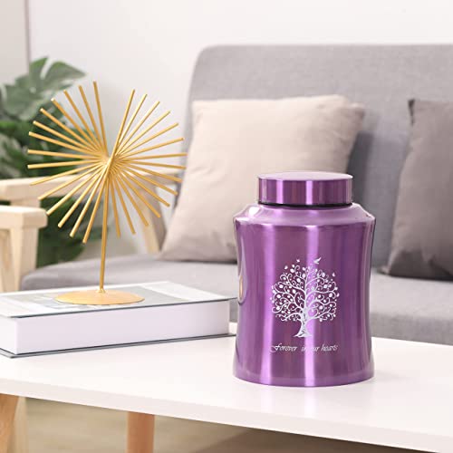 Tree of Life Urns for Human Ashes - Cremation Urns Adult for Funeral, Burial or Home - Cross Urns for Ashes Men Women - Decorative Urn for Ashes Male Female (160 Cubic inches, Purple(Tree))