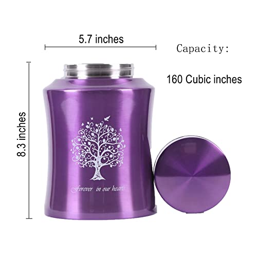 Tree of Life Urns for Human Ashes - Cremation Urns Adult for Funeral, Burial or Home - Cross Urns for Ashes Men Women - Decorative Urn for Ashes Male Female (160 Cubic inches, Purple(Tree))