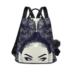 alaza african american woman with curly hair backpack purse for women anti theft fashion back pack shoulder bag
