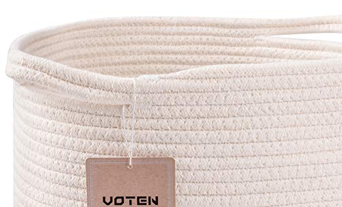 voten Off White Woven Storage Cubes Baskets Bins for 13x13 Cube Organizer/Shelving,Rope Baskets for Storage/Organizing,Toy Storage Bins,Cloth Closet Organizing Basket Bin 3 Packs,12.6x12.6’’