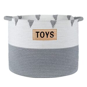 midlee white & grey triangle toys basket