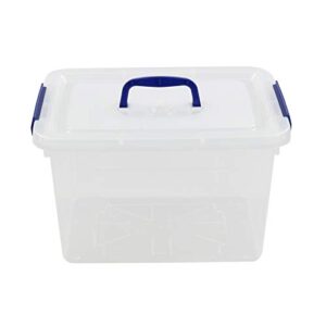 wekioger versatile storage organizer plastic bins with lid, 12 quart latching box, set of 1