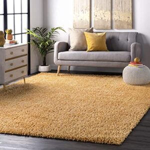 nuloom belleza shag area rug, 3′ x 5′, yellow