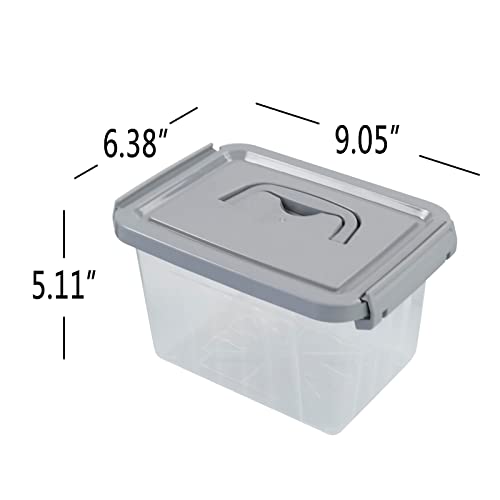 CadineUS 3 Liter Small Storage Boxes with Lids, Plastic Storage Bins Set of 6