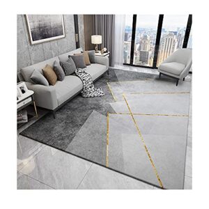 shnosu modern abstract geometric area rug 6′ x 9′, non-shedding grey floor carpet for living room,bedroom,dining room