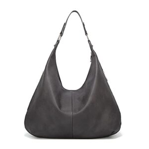 rourou hobo tote bag for women soft faux leather shoulder bag retro satchel zipper closure handbag large capacity purse