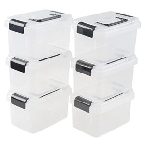 eudokkyna 2 l plastic lidded storage bins, plastic storage boxes, 6 pack