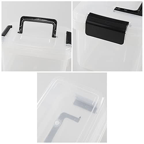 EudokkyNA 2 L Plastic Lidded Storage Bins, Plastic Storage Boxes, 6 Pack