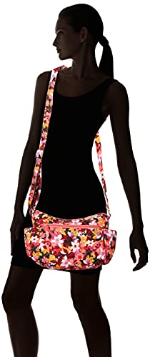 Vera Bradley Women's Cotton on the Go Crossbody Purse, Rosa Floral - Recycled Cotton, One Size