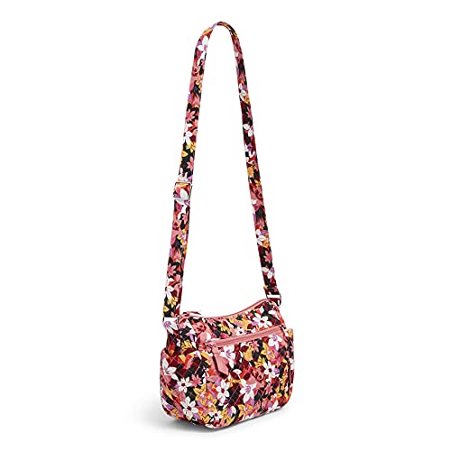 Vera Bradley Women's Cotton on the Go Crossbody Purse, Rosa Floral - Recycled Cotton, One Size