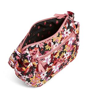 Vera Bradley Women's Cotton on the Go Crossbody Purse, Rosa Floral - Recycled Cotton, One Size