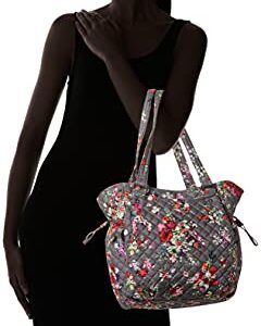 Vera Bradley Women's Cotton Glenna Satchel Purse, Hope Blooms - Recycled Cotton, One Size