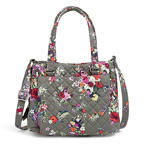 Vera Bradley Women's Cotton Mini Multi-compartment Crossbody Purse, Hope Blooms - Recycled Cotton, One Size