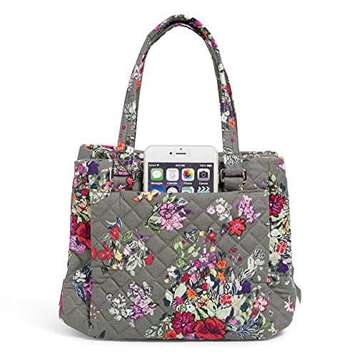 Vera Bradley Women's Cotton Mini Multi-compartment Crossbody Purse, Hope Blooms - Recycled Cotton, One Size