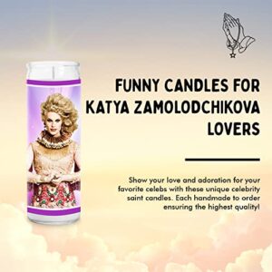 Katya Celebrity Prayer Candle - Funny Drag Race Saint Candle - 8 inch Glass Prayer Votive - 100% Handmade in USA - Novelty Celebrity Gift