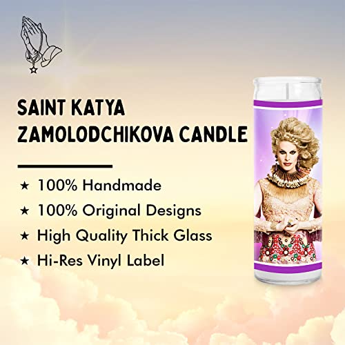 Katya Celebrity Prayer Candle - Funny Drag Race Saint Candle - 8 inch Glass Prayer Votive - 100% Handmade in USA - Novelty Celebrity Gift