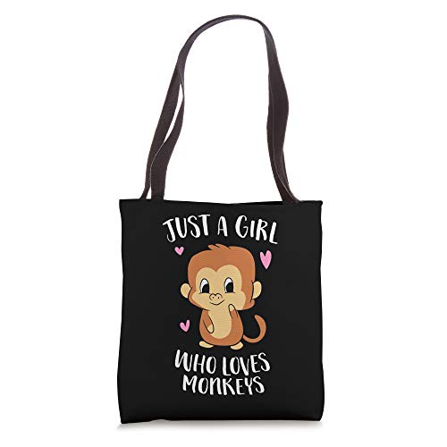 Just a Girl Who Loves Monkeys Cute Monkey Lover Gift Tote Bag