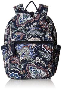vera bradley women’s cotton small backpack, java navy camo – recycled cotton, one size