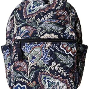 Vera Bradley Women's Cotton Small Backpack, Java Navy Camo - Recycled Cotton, One Size