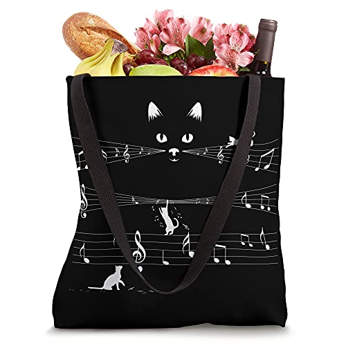 Piano Cats Musical Note Tote Bag