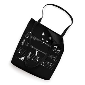 Piano Cats Musical Note Tote Bag
