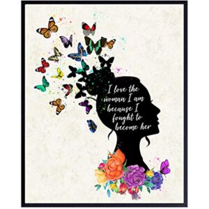 Positive Quotes Wall Art & Decor - Inspirational Sayings for Wall Decor- Encouragement Gifts for Women, Best Friend, Girls, Teens - Motivational Posters - Positive Affirmations - Butterfly Boho Decor