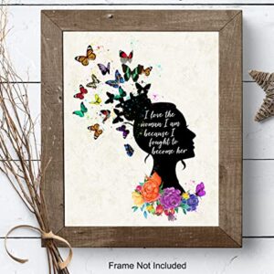 Positive Quotes Wall Art & Decor - Inspirational Sayings for Wall Decor- Encouragement Gifts for Women, Best Friend, Girls, Teens - Motivational Posters - Positive Affirmations - Butterfly Boho Decor