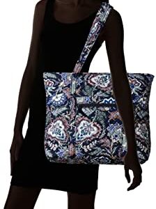 Vera Bradley Women's Cotton Vera Tote Bag, Java Navy Camo - Recycled Cotton, One Size