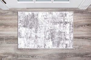 rugshop distressed abstract area rug 2′ x 3′ gray