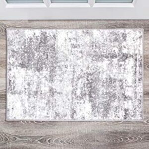 Rugshop Distressed Abstract Area Rug 2' x 3' Gray