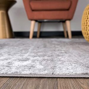 Rugshop Distressed Abstract Area Rug 2' x 3' Gray