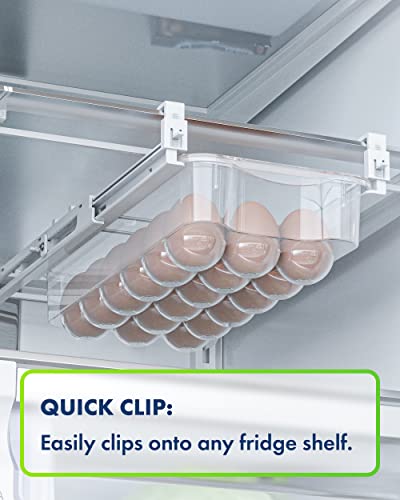 Skywin Refrigerator Egg Drawer - Snap-on Egg Holder for Refrigerator Organizes and Protects Eggs - Adjustable and Space Saving Egg Storage Container For Refrigerator