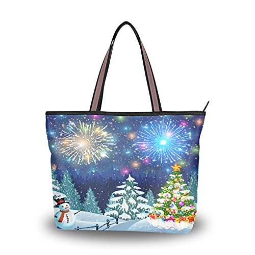 Ladies Handbags Christmas Snowman Tote Bag Purse Womens Xmas Tote Bag