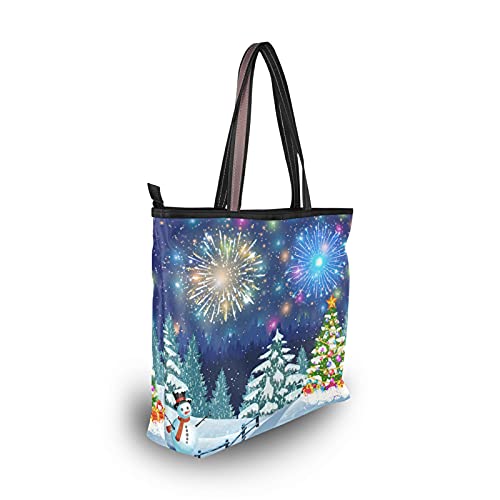 Ladies Handbags Christmas Snowman Tote Bag Purse Womens Xmas Tote Bag