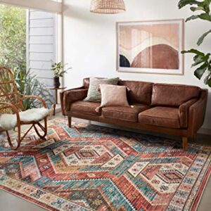 Loloi II Zion Collection ZIO-05 RED/Multi, Traditional 8'-6" x 11'-6" Area Rug