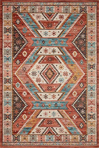 Loloi II Zion Collection ZIO-05 RED/Multi, Traditional 8'-6" x 11'-6" Area Rug