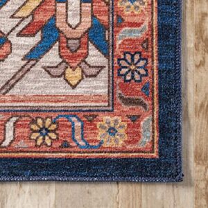 nuLOOM Carolyn Machine Washable Tribal Motif Area Rug, 8' x 10', Rust