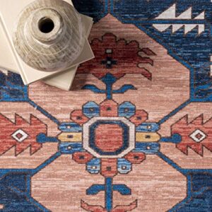 nuLOOM Carolyn Machine Washable Tribal Motif Area Rug, 8' x 10', Rust